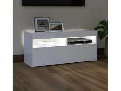 Ilion Mueble de TV con luces LED blanco 90x35x40 cm