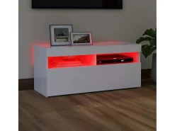 Ilion Mueble de TV con luces LED blanco 90x35x40 cm