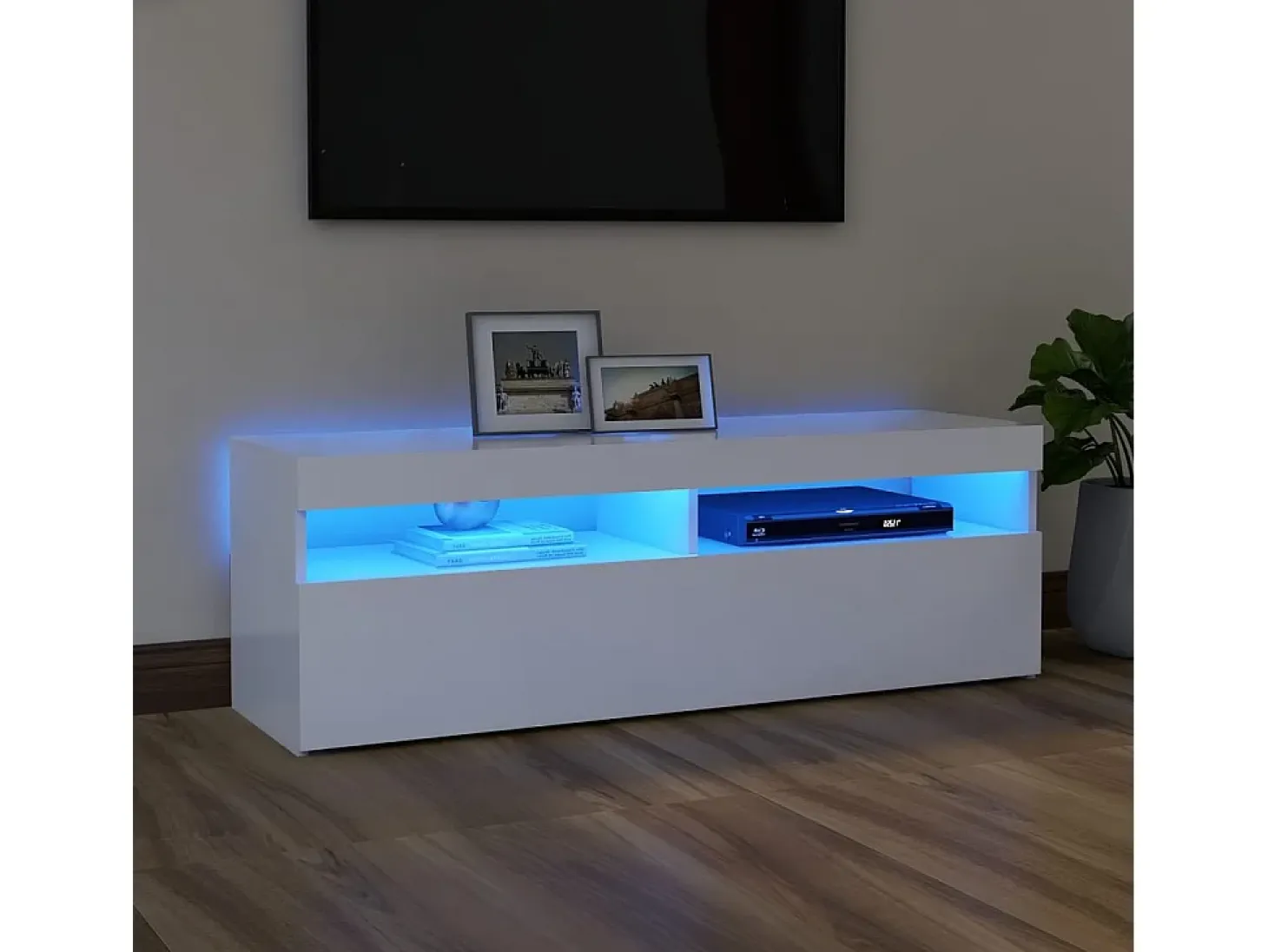 Ilion Mueble para TV con luces LED blanco 120x35x40 cm