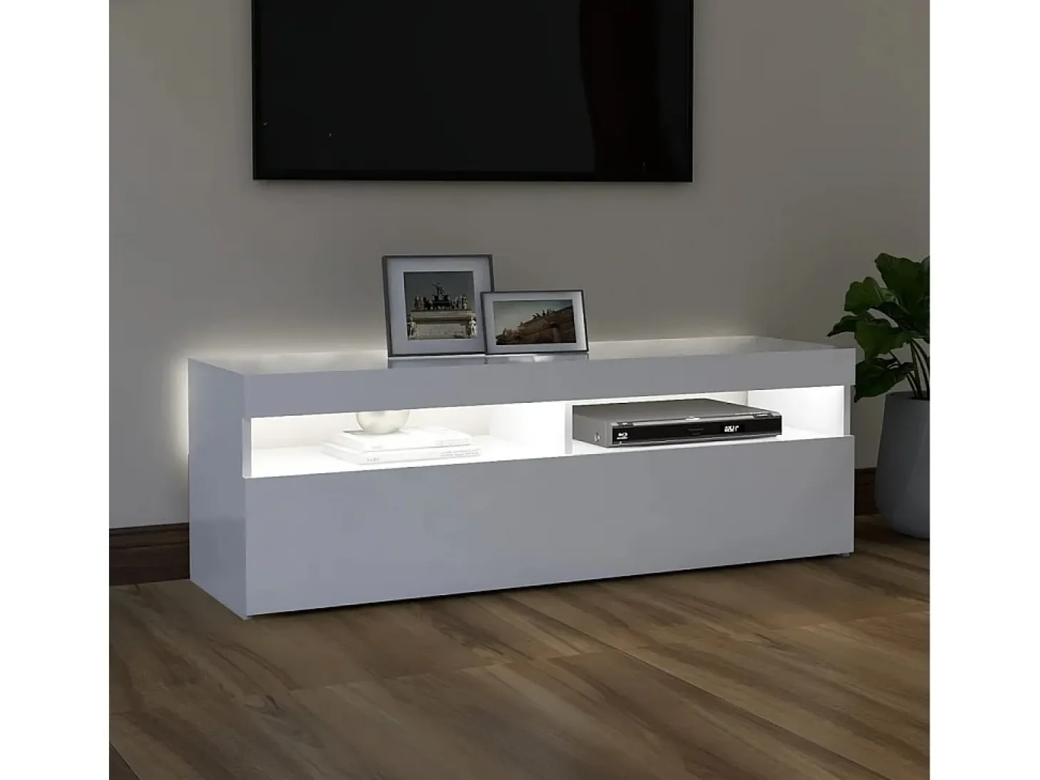 Ilion Mueble para TV con luces LED blanco 120x35x40 cm
