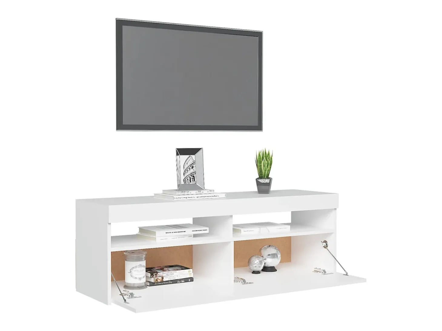 Ilion Mueble para TV con luces LED blanco 120x35x40 cm