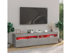 Ilion Muebles de TV con luces LED 2 unidades gris hormigón 75x35x40cm
