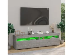 Ilion Muebles de TV con luces LED 2 unidades gris hormigón 75x35x40cm