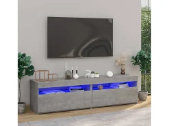 Ilion Muebles de TV con luces LED 2 unidades gris hormigón 75x35x40cm