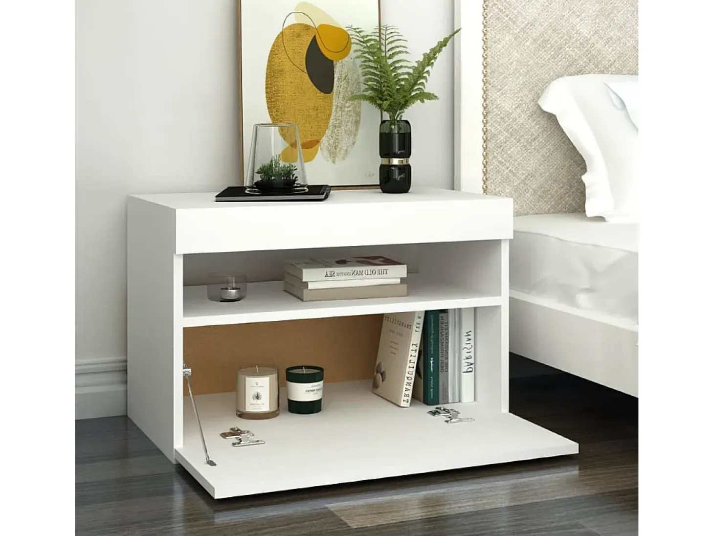 Ilion Muebles de TV con luces LED 2 uds blanco 60x35x40 cm