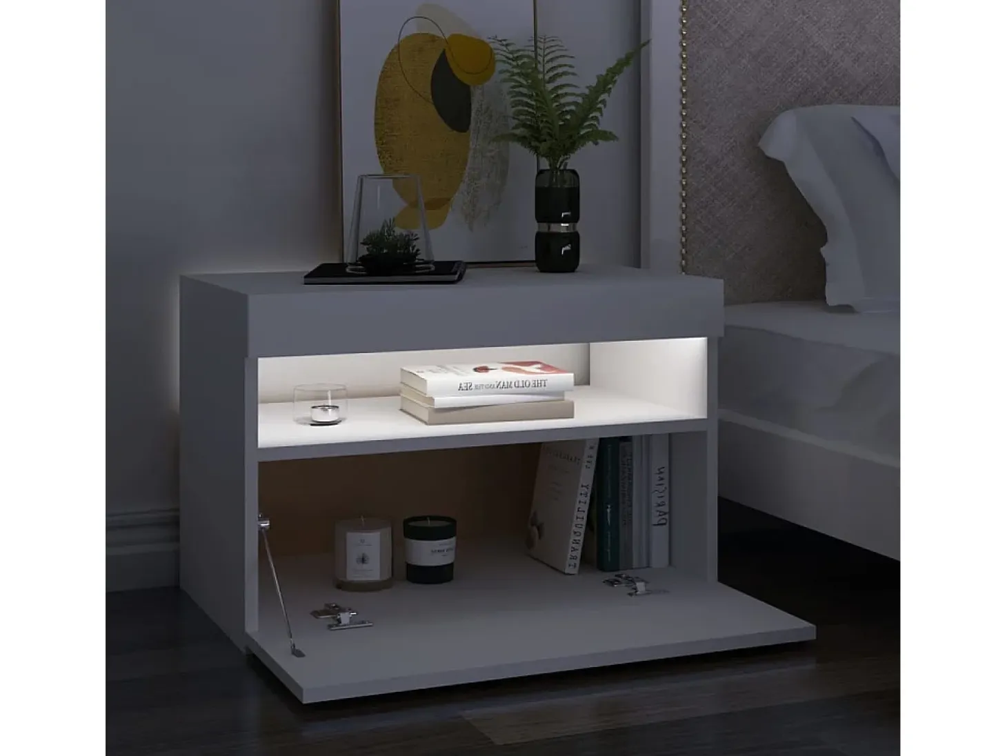 Ilion Muebles de TV con luces LED 2 uds blanco 60x35x40 cm