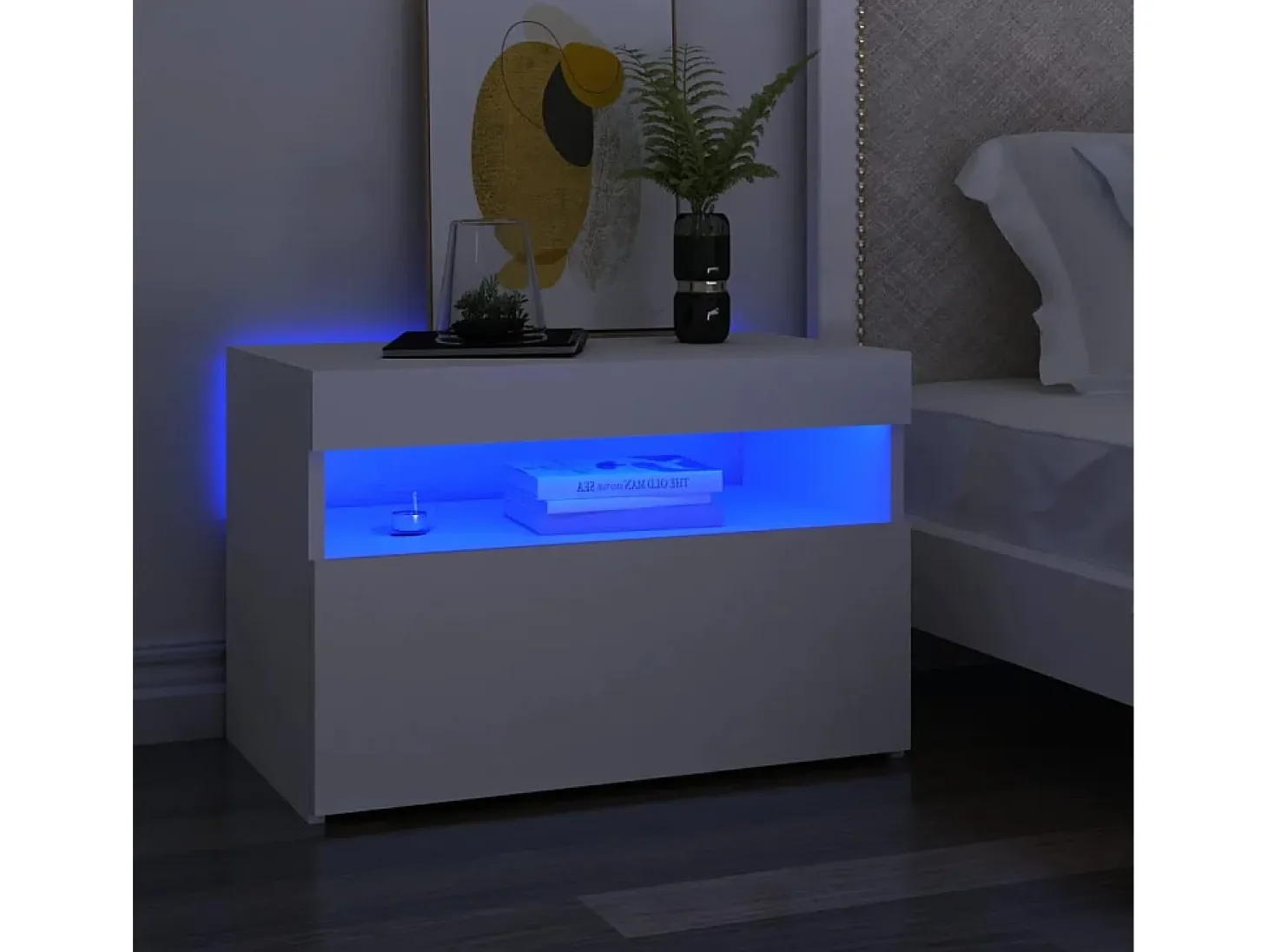 Ilion Muebles de TV con luces LED 2 uds blanco 60x35x40 cm