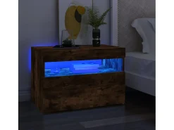 Ilion Muebles de TV con luces LED 2 uds roble ahumado 60x35x40 cm