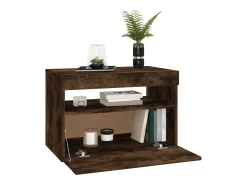 Ilion Muebles de TV con luces LED 2 uds roble ahumado 60x35x40 cm