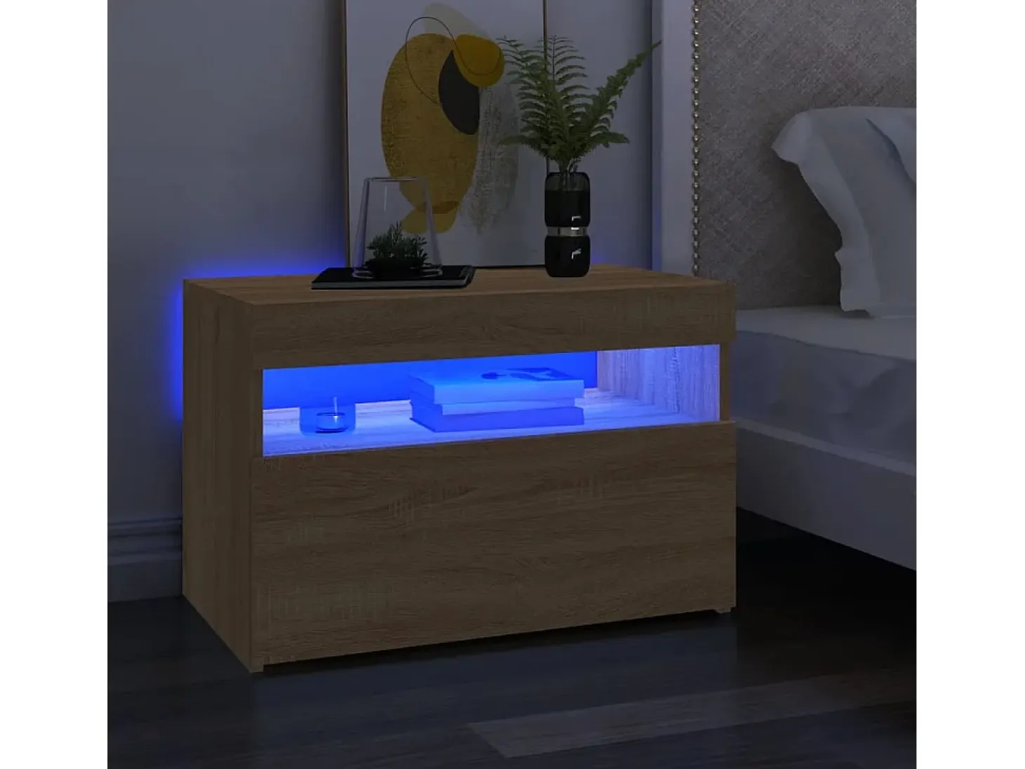 Ilion Muebles para TV con luces LED 2 uds roble Sonoma 60x35x40 cm
