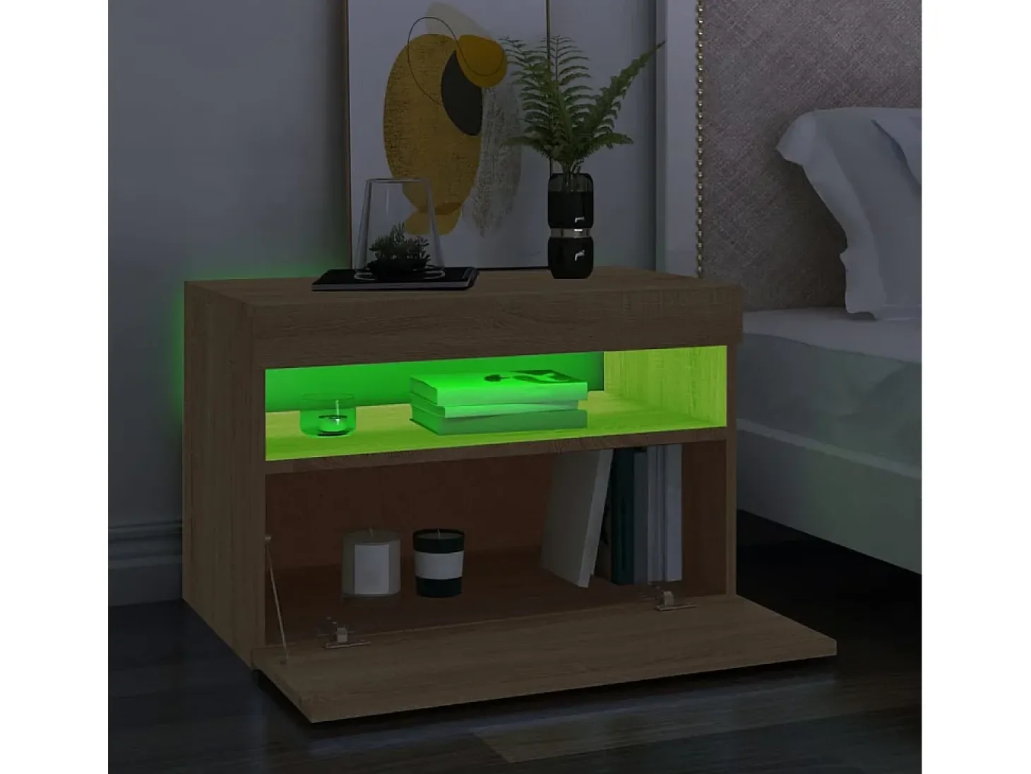 Ilion Muebles para TV con luces LED 2 uds roble Sonoma 60x35x40 cm