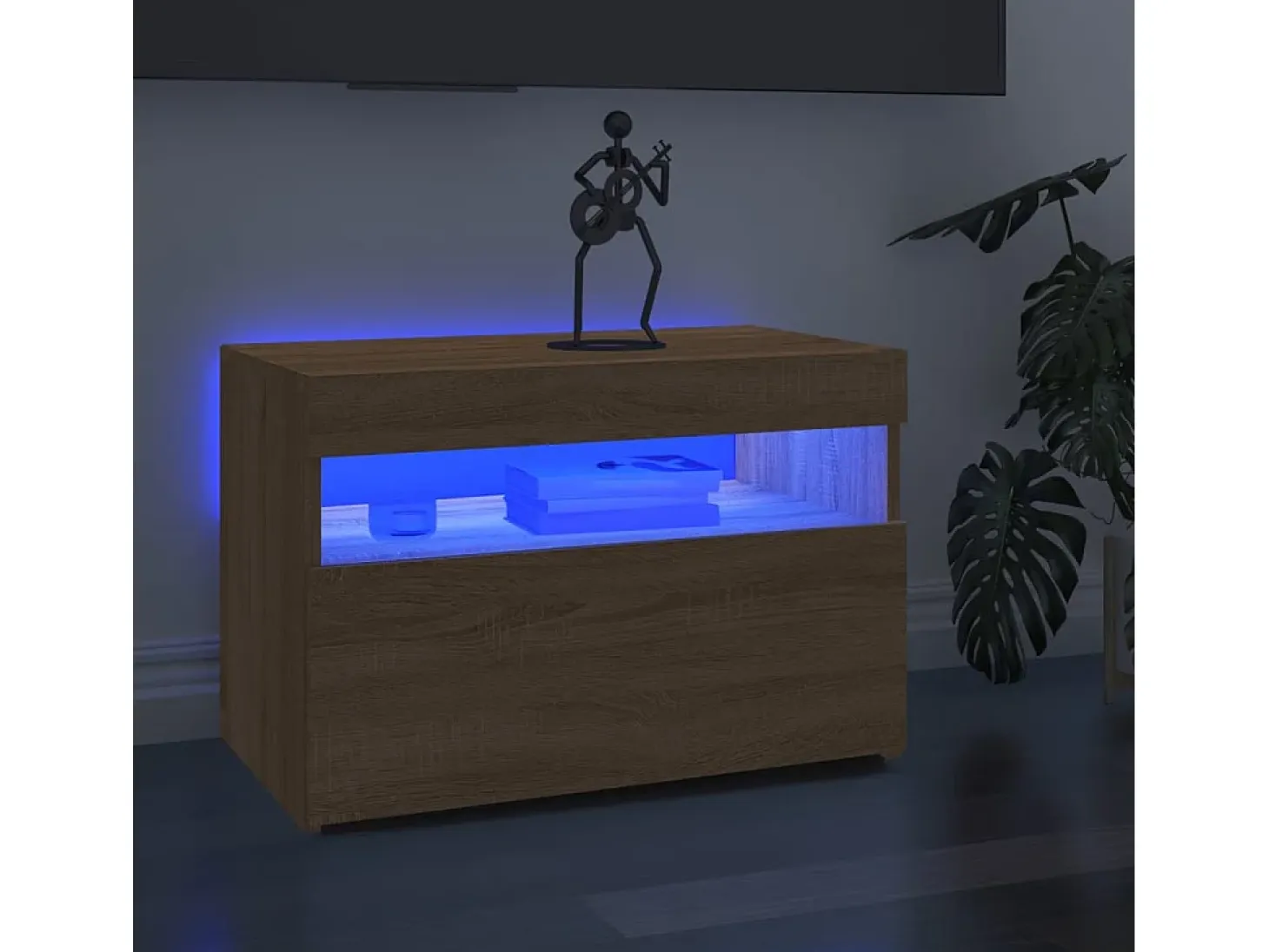 Ilion Muebles para TV con luces LED 2 uds roble Sonoma 60x35x40 cm