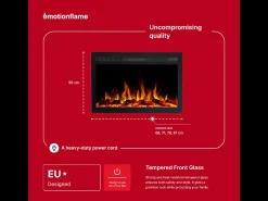 Insert eléctrico INFINITY para chimenea eléctrica - fuego premium - empotrada - 81x14x50 cm - chimenea LED con calefacción 750/1500 W
