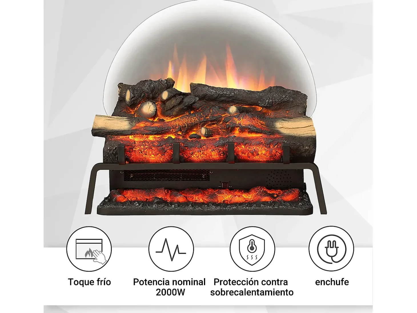 Inserto eléctrico BALDERIA Lily - Chimenea - Negro
