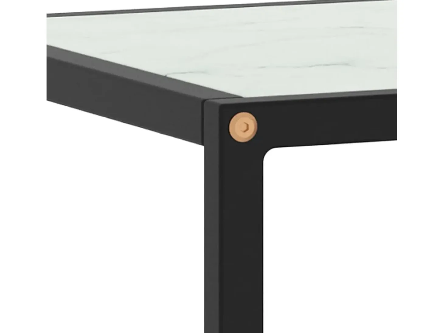 Iselin Marie Mueble para TV negro con vidrio de mármol blanco 120x40x40 cm