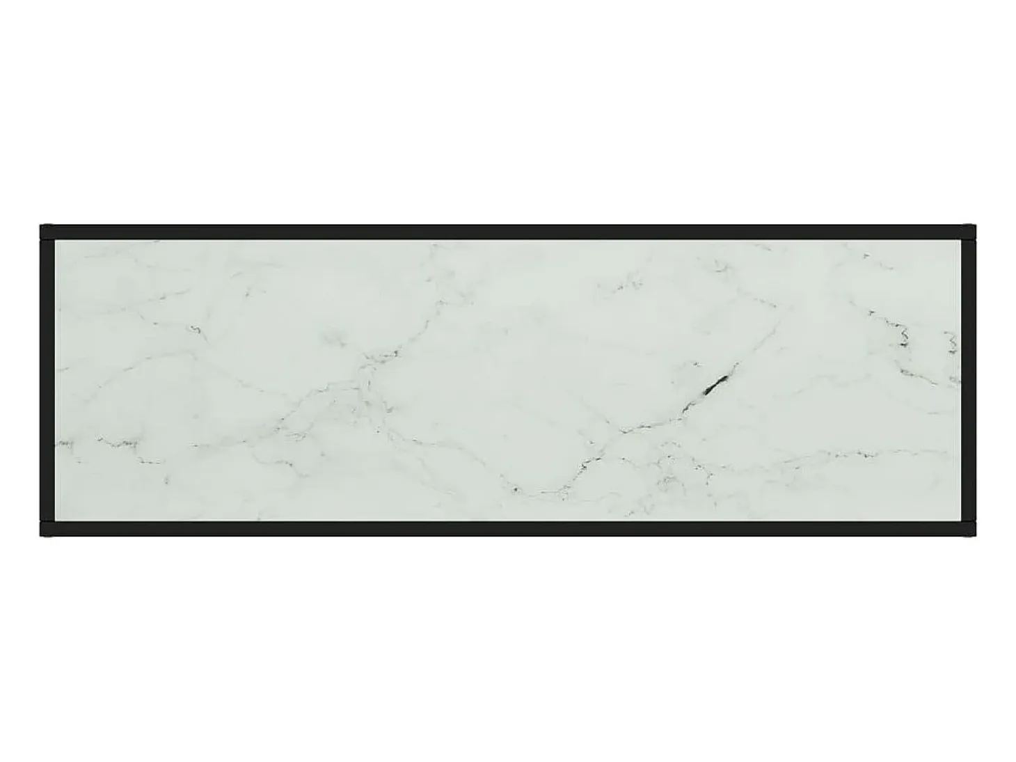 Iselin Marie Mueble para TV negro con vidrio de mármol blanco 120x40x40 cm