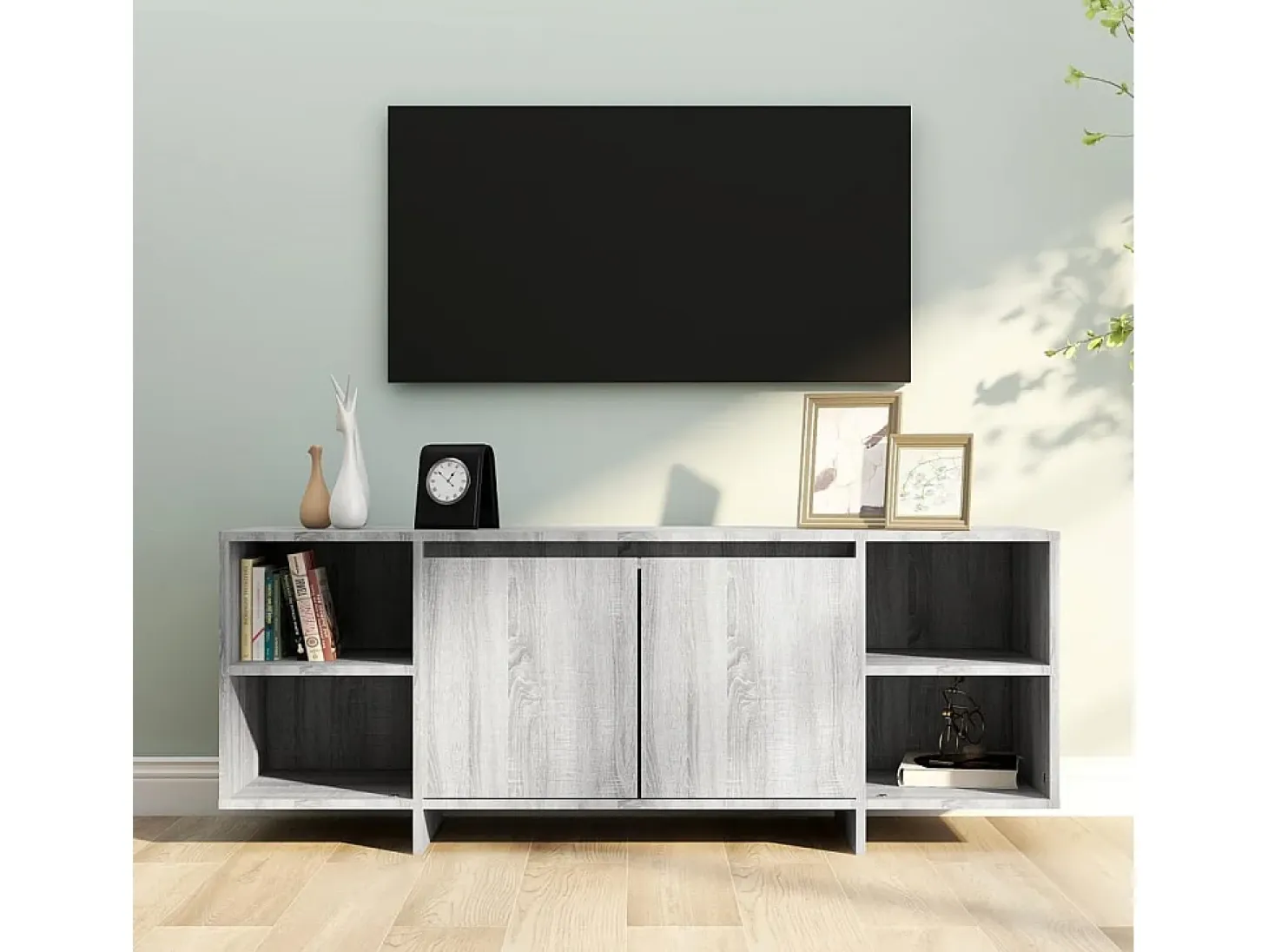 Isolde Mueble de TV madera de ingeniería gris Sonoma 130x35x50 cm