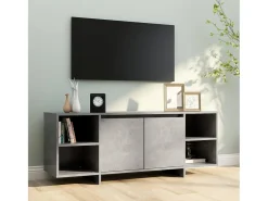 Isolde Mueble para TV madera contrachapada gris hormigón 130x35x50 cm