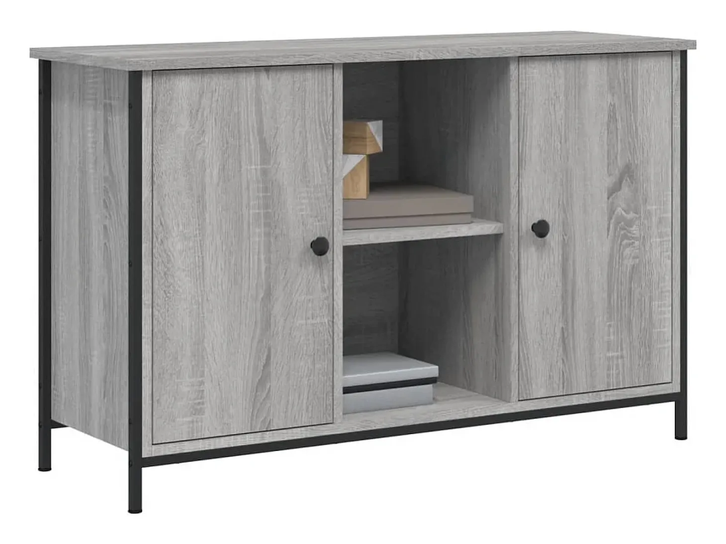 Jacques-Alain Mueble de TV madera de ingeniería gris Sonoma 100x35x65 cm