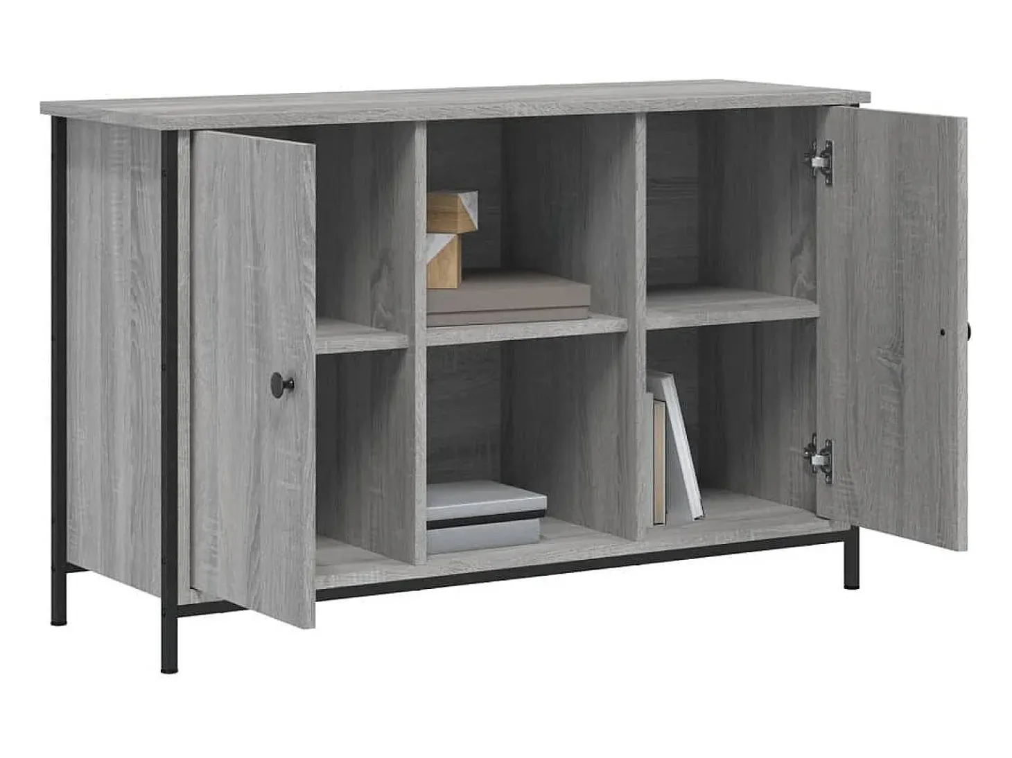 Jacques-Alain Mueble de TV madera de ingeniería gris Sonoma 100x35x65 cm