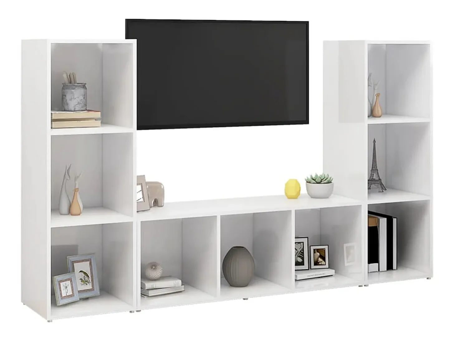 Jacques-Paul Muebles de salón 3 piezas madera ingeniería blanco 107x35x37 cm