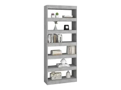 Jakob Estantería/divisor madera ingeniería gris hormigón 80x30x198 cm