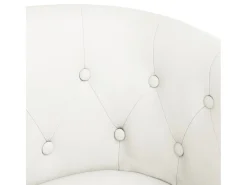 Jalkar Sillón con taburete cuero sintético blanco