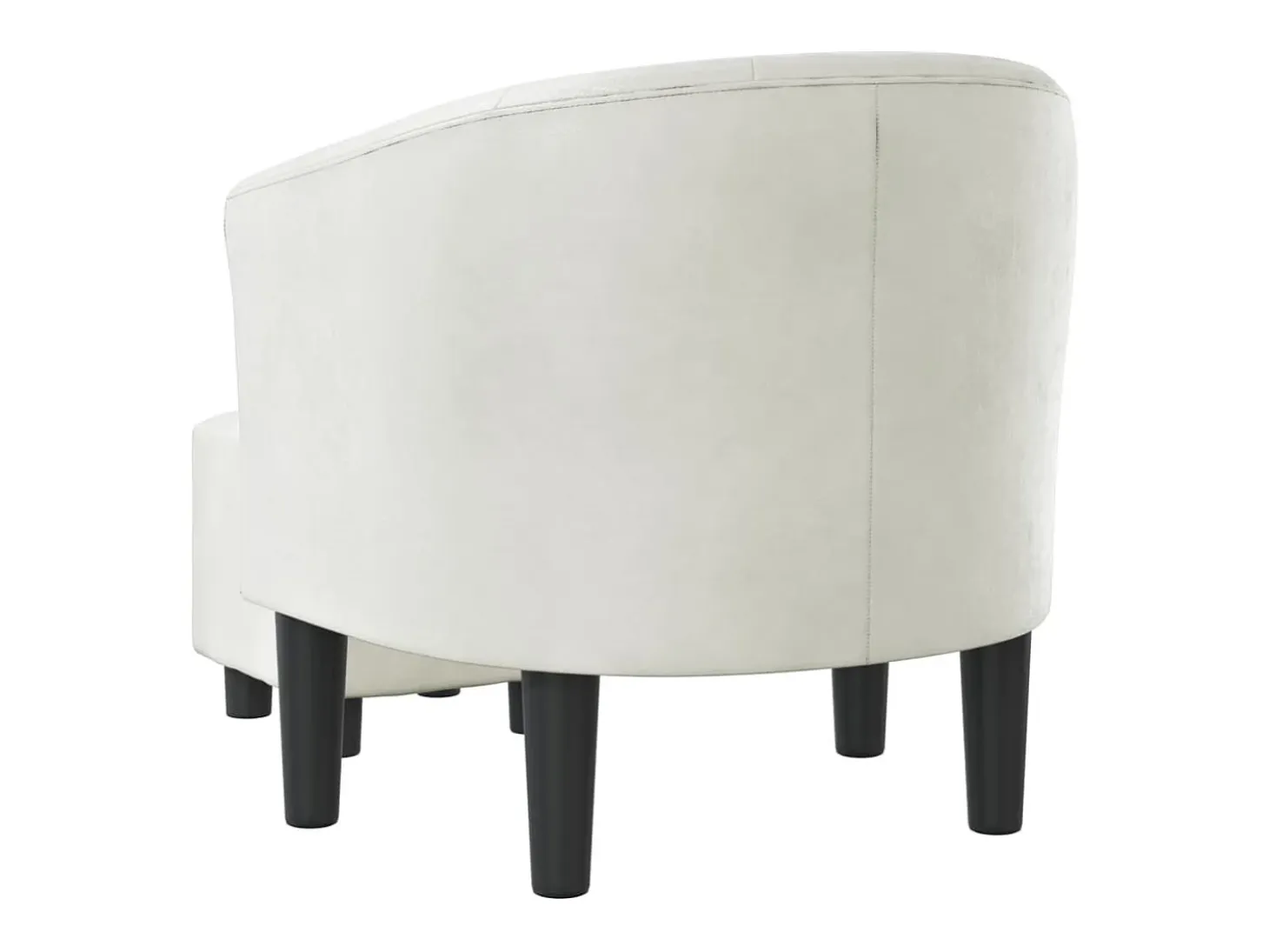 Jalkar Sillón con taburete cuero sintético blanco