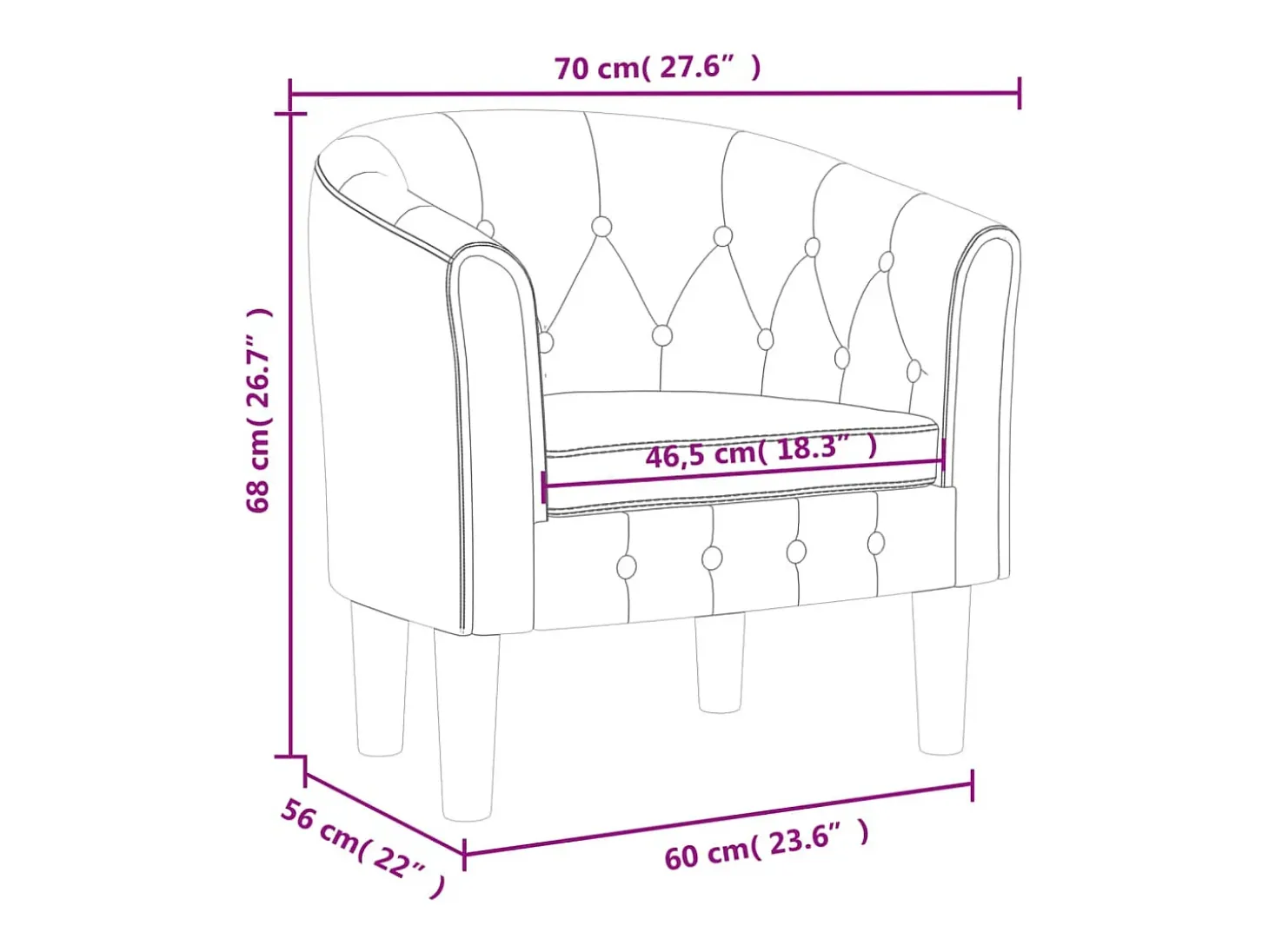 Jalkar Sillón cuero sintético gris