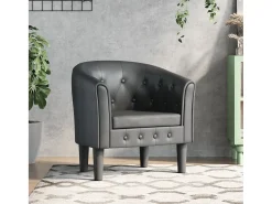 Jalkar Sillón cuero sintético gris