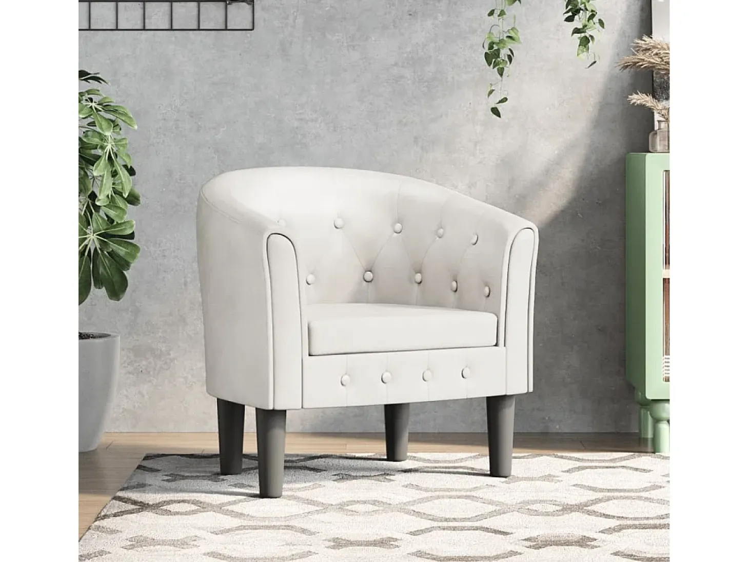 Jalkar Sillón cuero sintético blanco