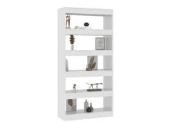 Jasper Estantería/divisor madera ingeniería blanco brillo 80x30x166 cm