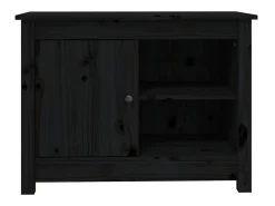 Jean-Gabriel Mueble de TV de madera maciza de pino negro 70x36,5x52 cm