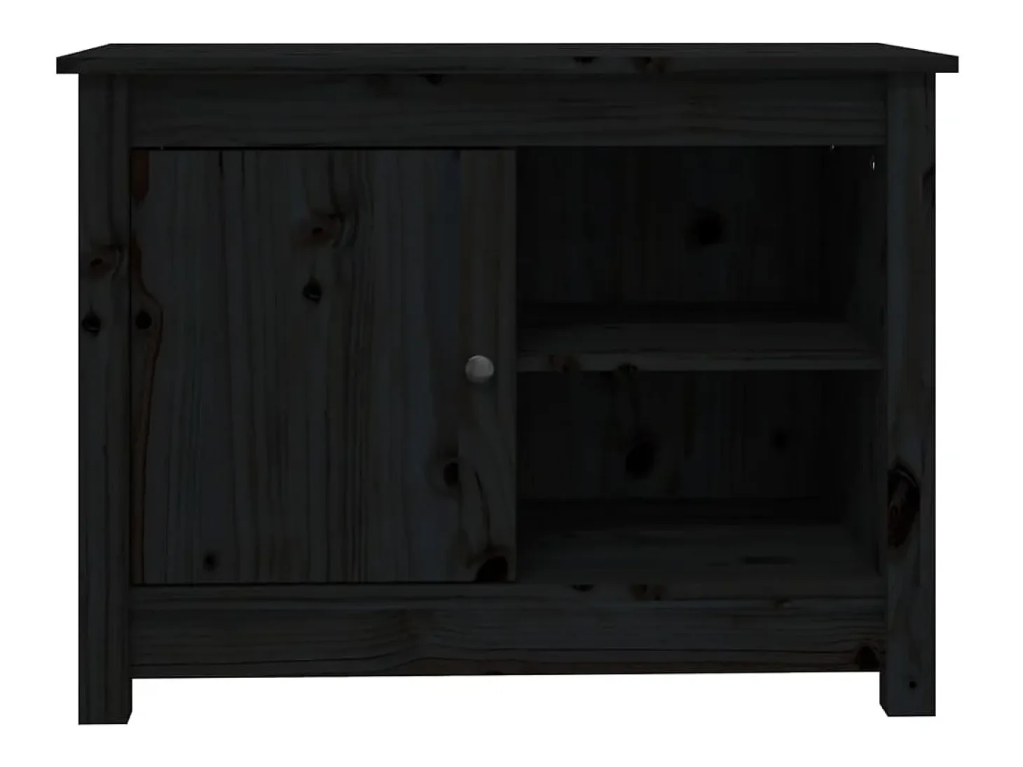 Jean-Gabriel Mueble de TV de madera maciza de pino negro 70x36,5x52 cm