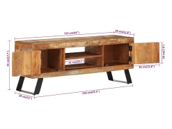 Jean-Paul-Alexis Mueble de TV madera maciza reciclada 112x30x45 cm