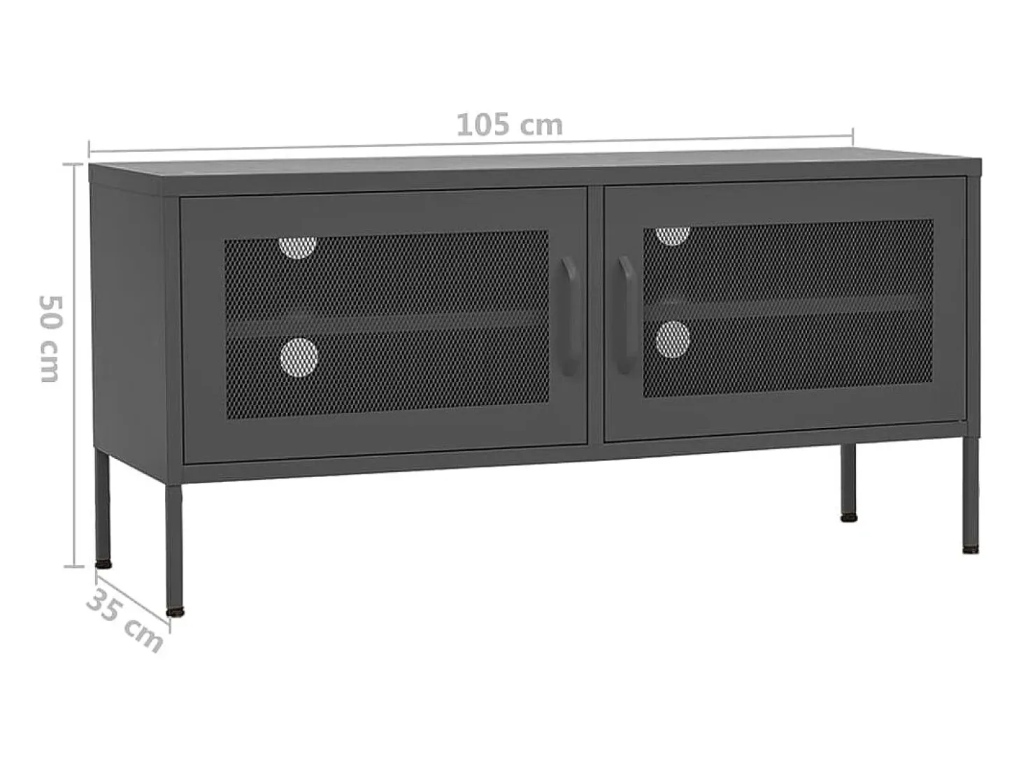 Jennica Mueble para TV de acero gris antracita 105x35x50 cm
