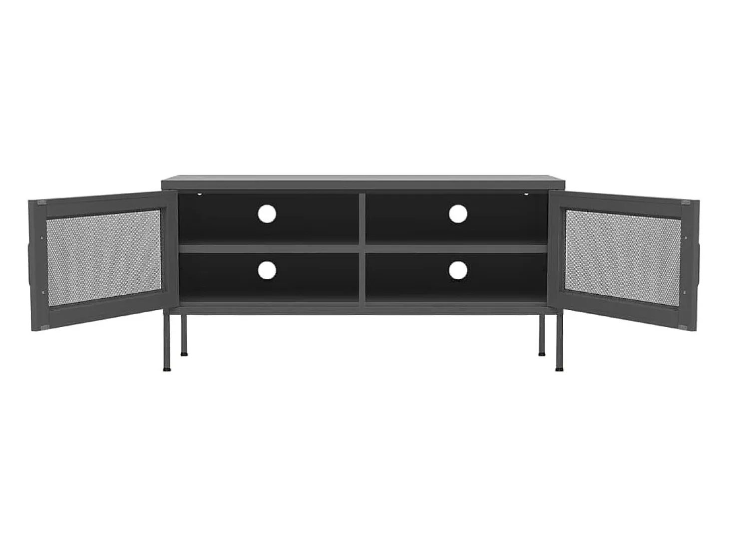 Jennica Mueble para TV de acero gris antracita 105x35x50 cm