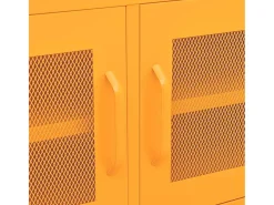 Jennica Mueble para TV de acero amarillo mostaza 105x35x50 cm