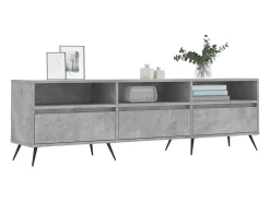 Joël Mueble de TV madera contrachapada gris hormigón 150x30x44,5 cm