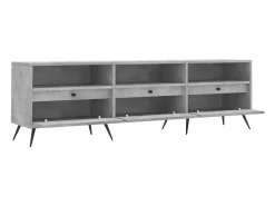 Joël Mueble de TV madera contrachapada gris hormigón 150x30x44,5 cm