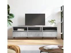 Joël Mueble de TV madera contrachapada gris hormigón 150x30x44,5 cm