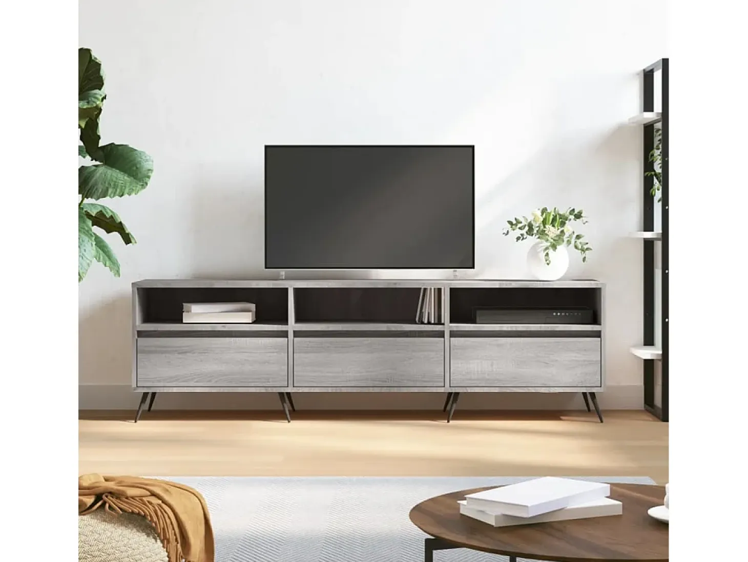 Joël Mueble para TV madera contrachapada gris Sonoma 150x30x44,5 cm