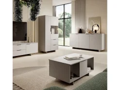 Jude Vitrina de 2 puertas y 2 cajones beige mate