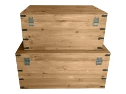 Juego de 2 baúles de madera, L. 70 x A. 46 x A. 35 cm y L. 60 x A. 38 x A. 30 cm, MALOUEN