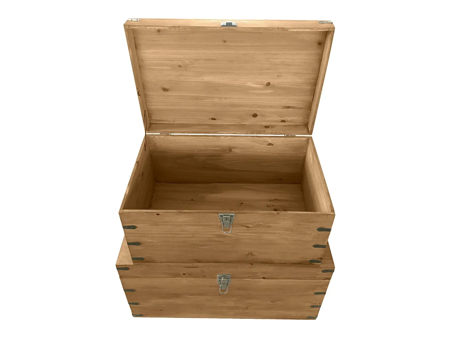 Juego de 2 baúles de madera, L. 70 x A. 46 x A. 35 cm y L. 60 x A. 38 x A. 30 cm, MALOUEN