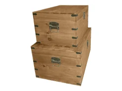 Juego de 2 baúles de madera, L. 70 x A. 46 x A. 35 cm y L. 60 x A. 38 x A. 30 cm, MALOUEN