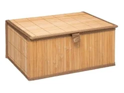 Juego de 3 cajas de almacenamiento de bambú