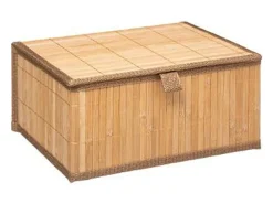 Juego de 3 cajas de almacenamiento de bambú