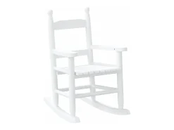 Juego de 2 mecedoras infantiles de madera maciza de álamo blanco
