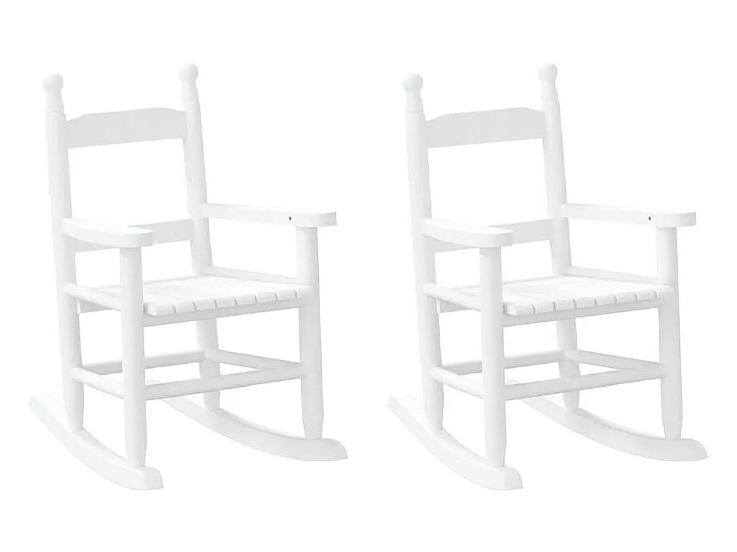 Juego de 2 mecedoras infantiles de madera maciza de álamo blanco